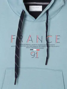 Octave Boys Green Printed Hooded Sweatshirt