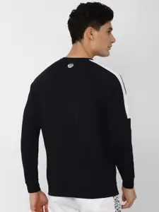 Van Heusen Flex Men Navy Blue Printed Sports Sweatshirt