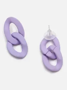 SOHI Women Purple Link Drop Earrings