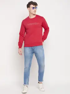 Duke Men Red Solid Sweatshirt