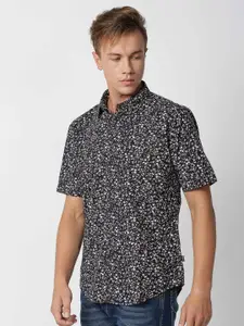 Pepe Jeans Men Blue Floral Printed Cotton Casual Shirt