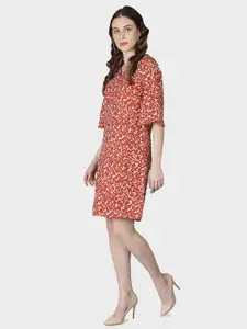 Sipsew Orange Women  Floral A-Line Dress