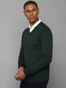 Allen Solly Men Green Solid Pullover