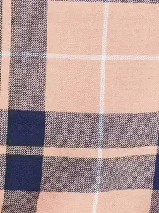 max Women Peach-Coloured Tartan Checks Checked Casual Shirt