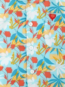 Allen Solly Junior Boys Blue & Red Floral Printed Casual Shirt