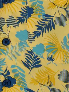 Allen Solly Junior Boys Yellow Floral Printed Casual Shirt
