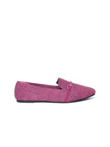 Forever Glam by Pantaloons Women Purple Textured Loafers