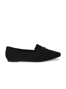 Forever Glam by Pantaloons Women Black Textured Loafers