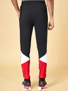 Ajile by Pantaloons Men Black & White Colourblocked Slim-Fit Jogger