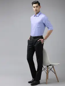 Arrow Men Blue Original Slim Fit Grid Tattersall Checks Opaque Pure Cotton Formal Shirt