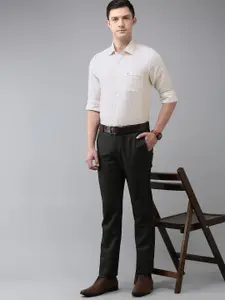 Arrow Men Off White Original Slim Fit Checked Formal Shirt