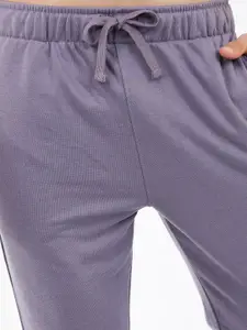 KETCH Men Purple Solid Track Pants