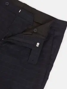 Arrow New York Men Black Checked Slim Fit Trouser