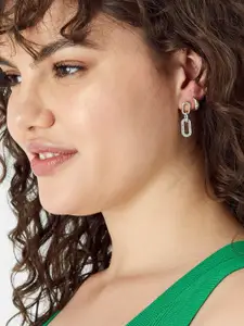 Accessorize Women Silver-Toned Circular Drop Earrings