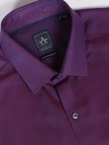 Arrow Men Purple Solid Slim Fit Pure Cotton Formal Shirt