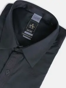 Arrow New York Men Black Cotton Slim Fit Checked Casual Shirt
