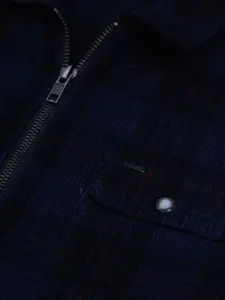 Gini and Jony Boys Navy Blue Checked Casual Shirt