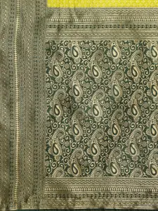 Satrani Green Ethnic Motifs Zari Art Silk Kanjeevaram Saree
