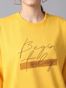 MACK JONNEY Women Pack of 2 Yellow Printed Sweatshirt