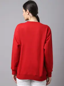 MACK JONNEY Pack Of 2 Women Red & Navy Blue Solid Sweatshirt