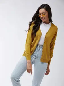 Modeve Women Mustard Cardigan Sweater