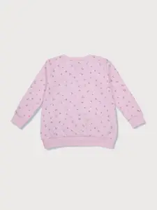 Gini and Jony Girls Pink Printed Sweatshirt