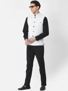 Crimsoune Club Men White Nehru Jacket