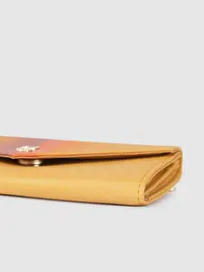 Baggit Women Mustard Yellow Solid Envelope Wallet