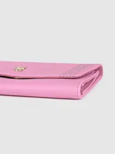 Baggit Women Pink Solid Three Fold Wallet