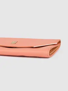 Baggit Women Peach-Coloured Solid Three Fold Wallet