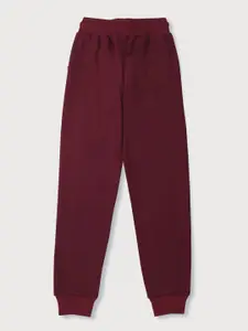 Gini and Jony Boys Maroon Solid Cotton Jogger