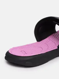 Puma Women Black & Purple Printed Sliders