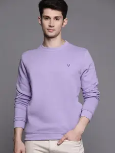 Allen Solly Men Lavender  Solid Sweatshirt