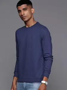 Allen Solly Men Navy Blue Solid Regular Fit Knitted Sweatshirt