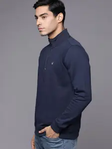 Allen Solly Men Navy Blue Solid Sweatshirt