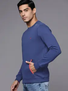 Allen Solly Men Navy Blue Solid Sweatshirt
