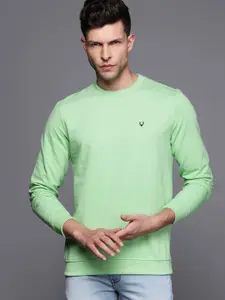 Allen Solly Men Green Solid Sweatshirt