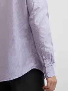Raymond Men Purple Pure Cotton Slim Fit Micro Checked Formal Shirt
