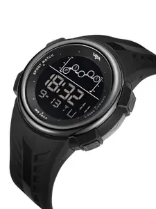 V2A Men Black Dial & Black Bracelet Style Straps Analogue Multi Function Watch