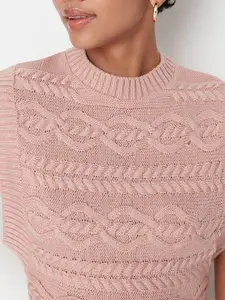 Trendyol Women Pink Cable Knit Pullover