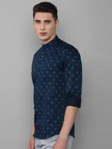 Louis Philippe Sport Men Navy Blue Slim Fit Printed Cotton Casual Shirt