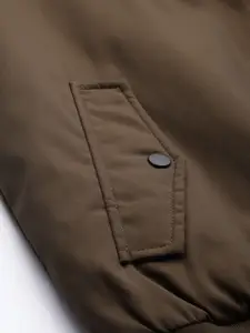 Allen Solly Men Beige & Brown Solid Reversible Bomber Jacket