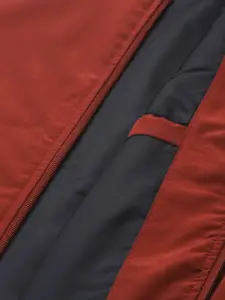 Allen Solly Men Rust Red Solid Bomber Jacket