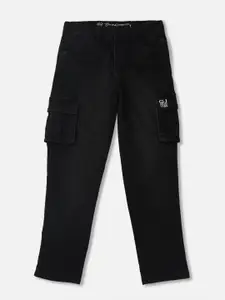Gini and Jony Boys Black Solid Jeans