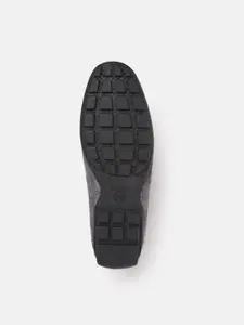 Geox Men Charcoal Grey Leather Driving Shoes