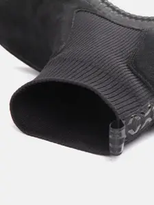 Geox Women Black Solid Suede Boots