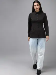 The Roadster Lifestyle Co. Women Black Solid Casual Shirt