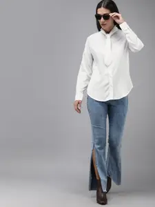 The Roadster Lifestyle Co. Women White Solid  Casual Shirt
