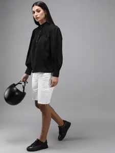 The Roadster Lifestyle Co. Women Black Solid Casual Shirt