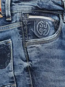 SPYKAR Men Blue Slim Fit Low-Rise Heavy Fade Jeans